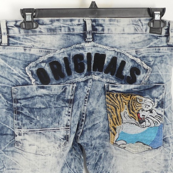 Southpole Originals Tiger Applique Jean Jacket Jeans Set Large 34x32 Skinny Fit - Picture 9 of 12